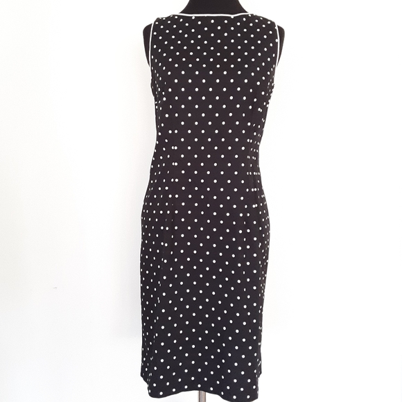 VINTAGE DRESS AGB POLKA DOT BLACK MADE IN USA - Picture 1 of 6